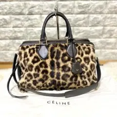 超美品 CELINE セリーヌ レオパードハラコ×レザー 2way ショルダー