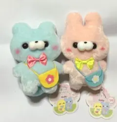ぬいぐるみ 2体セット (水色・ピンク)