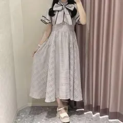 anmille アンミール シアーチェックフリルOP