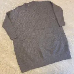 【美品】QIUER クィア ニット セーター カットソー クルーネック 灰色