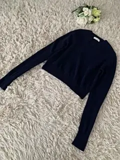 マディソンブルー ウール カシミヤ クルーネックニット ショートニット