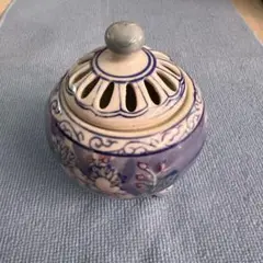 ⭐希少遺品少数 高橋道八造 江戸時代 染付山水帆掛け舟文 銀火屋 香炉 骨董品 ⭐希少遺品少数 高橋道八造 江戸時代 染付山水帆掛け舟文 銀火屋