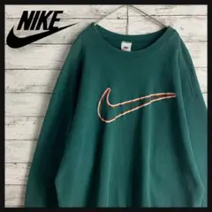 【USA製】NIKE スウェット トレーナー センター刺繍ロゴ 希少 入手困難