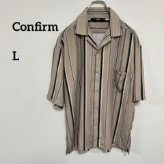 Confirm ストライプオープンカラー半袖オーバーサイズシャツLサイズc144