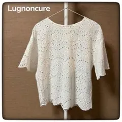 Lugnoncure エンブロイダリー 刺繍 レース 半袖 トップス ブラウス