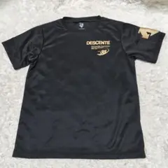 DESCENTE デサント 35周年記念 Tシャツ S 150 黒×金