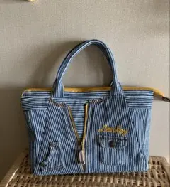 1855【ミニトートバッグ】デニムリメイク
