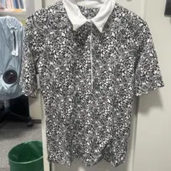 Lands' End 白黒パターン ポロシャツ