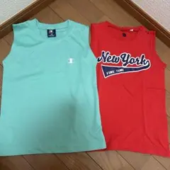 ノースリーブ　タンクトップ　セット 赤 エメラルドグリーン　男の子　ボーイズ