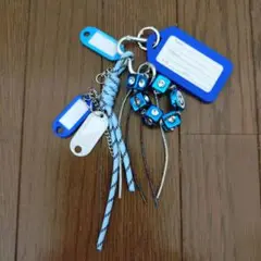 バックチャーム 青色スマイル