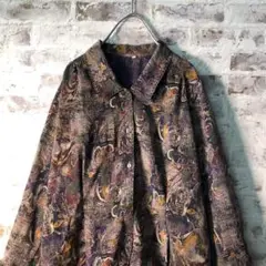 【ヴィンテージ】総柄シャツ ノスタルジック デザイナーズ 古着used BS19
