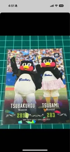 BBM 東京ヤクルトスワローズ　つば九郎・つばみ　キラカード