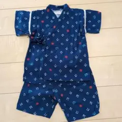 甚平 ネイビー 100cm 海のモチーフ