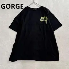 x37【GORGE】 プリントTシャツ ブラック ゆるだぼ