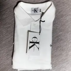 Calvin Klein ポロシャツ M 白 ワンポイント 襟付き C003