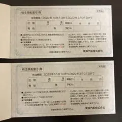 東海汽船株主優待券 2枚