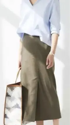 GALLARDAGALANTEタイトロングスカート スリット入り カーキ