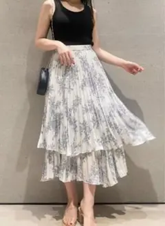 SNIDEL プリントプリーツスカート