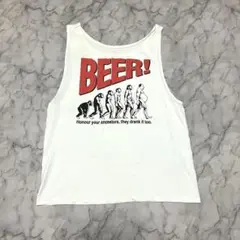 y2k 00s タンクトップ　人類の進化　ストリート男女兼用　フリーサイズ