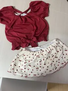 水着　130cm 女の子　セパレート　赤