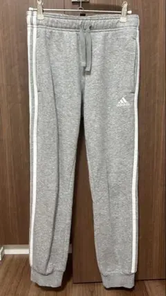 adidas アディダス　グレー 3本ライン ジャージ