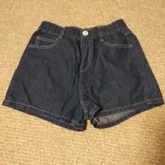 匿名配送　デニムショートパンツ ダークブルー　少し小さめ120から130