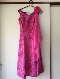 フラワープリント ピンク フラドレス
