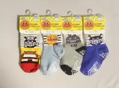 処分価格 アンパンマン靴下バイキンマン12〜15cm 4足セット　滑り止め付き