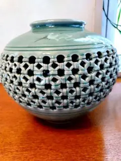 【韓国陶磁　海泉　南宮熔作　壺・花瓶　２８ｃｍ】 韓国陶磁 海泉 南宮熔作 壺・花瓶 28cm】 - メルカリ