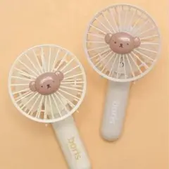 ⁑boris コンパクト卓上ハンディファン グレージュ