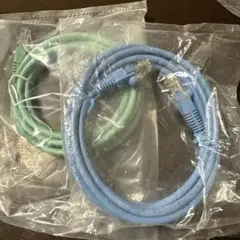 LANケーブル 青 緑 2本セット