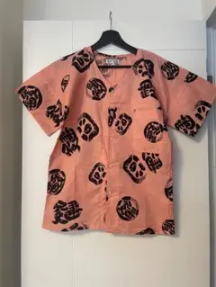 新品　Fish & Eggs ピンク Vネック祭りシャツ M お神輿