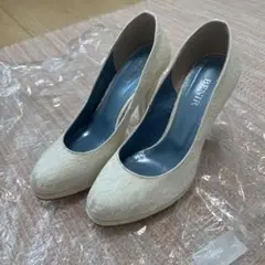 BENIR ホワイト レース ハイヒール