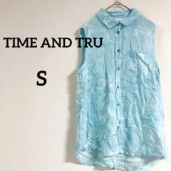 即購入OK✨TIME AND TRU【S】水色 ノースリーブシャツ タンクトップ