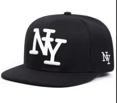 黒 NY キャップ 帽子 ヒップホップ オラオラ イケイケ ブレイキングダウン