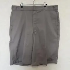 メキシコ製ディッキーズw42ハーフパンツ古着シルバーグレー灰色IDEALジッパー