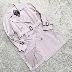 入手困難⭐️バーバリー ノバチェック ピンク トレンチコート ロング丈 M相当