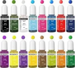 ☆【訳あり】Bonskyレジン用染料 10ml 16色 UVエポキシ樹脂顔料