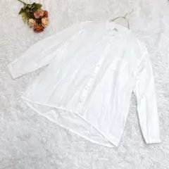 ★sisam★シサム工房 コットンブラウス トップス 【M】シアーシャツ 長袖