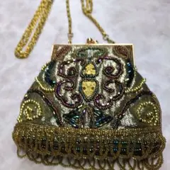 総ビーズパーティーバッグ　　　　　　　刺繍　インポート