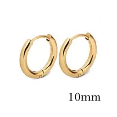 フープピアス ユニセックス 男女兼用 10mm ミニ ゴールド