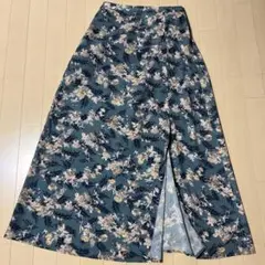 花柄マキシ丈ロングスカート