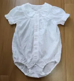 刺繍入り薄ピンクロンパース 70