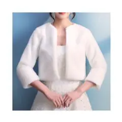 ファーコート ショート丈 ふわふわ 白コート ケープ