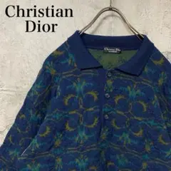 【激レア◎】Christian Dior ニットポロ 総柄 ゆるだぼ 90s◎