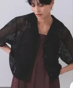 メッシュ開襟シャツ