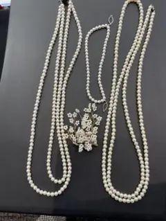 バールネックレス 模造 2連 ロング 他