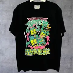 ミュータント タートルズ レトロ リプリント Tシャツ 半袖 メンズ 新品 黒