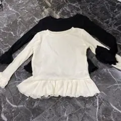処分 値下げ Discoat mini リブ フリル トップス 2点セット