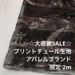 2FL/5889◆2m 感謝祭/限定/ポリプリントチュール生地/アパレル
